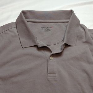 Untuckit Shirt Men's Extra Large Gray Short Sleeve Polo Lightweight Golf XL.